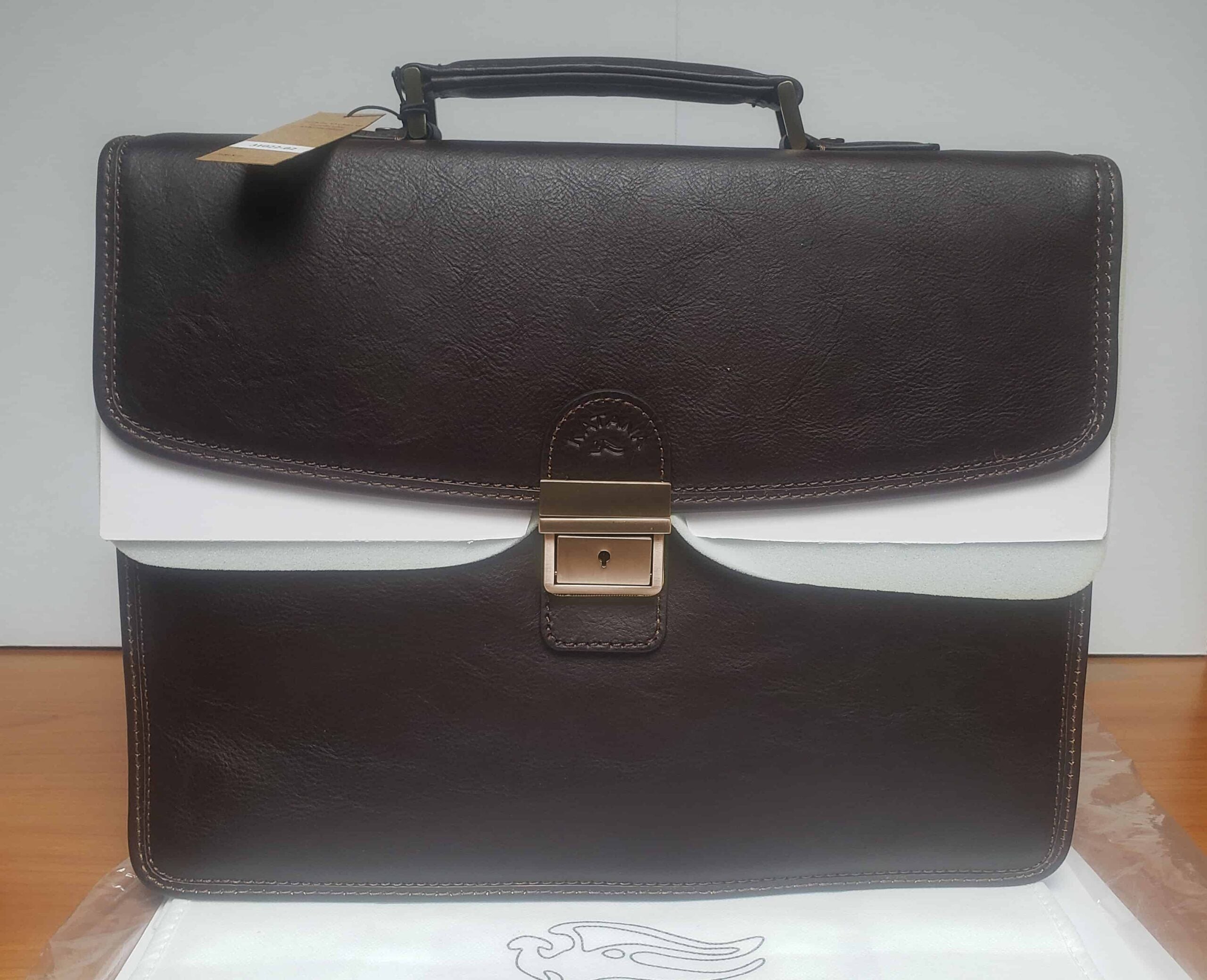 Cartable en cuir 2 soufflets