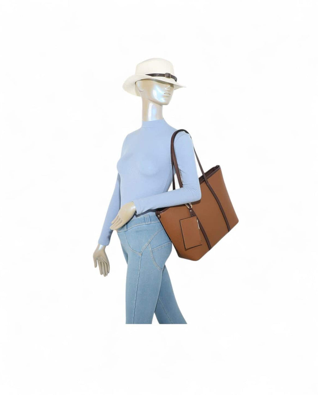 Sac à main cabas A4 épaule gallantry marron- vue porté