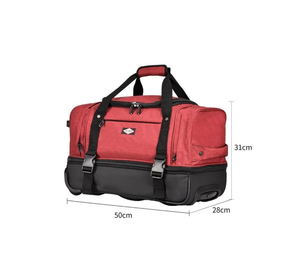 sac de voyage à roulettes lee cooper rouge pas cher