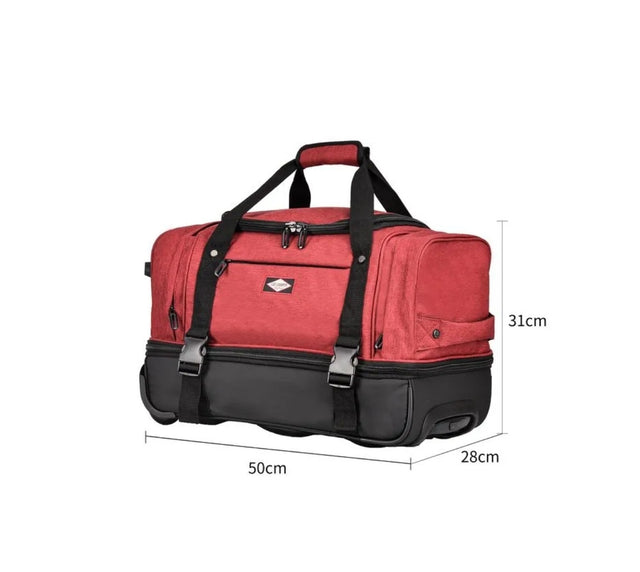sac de voyage à roulettes lee cooper rouge pas cher