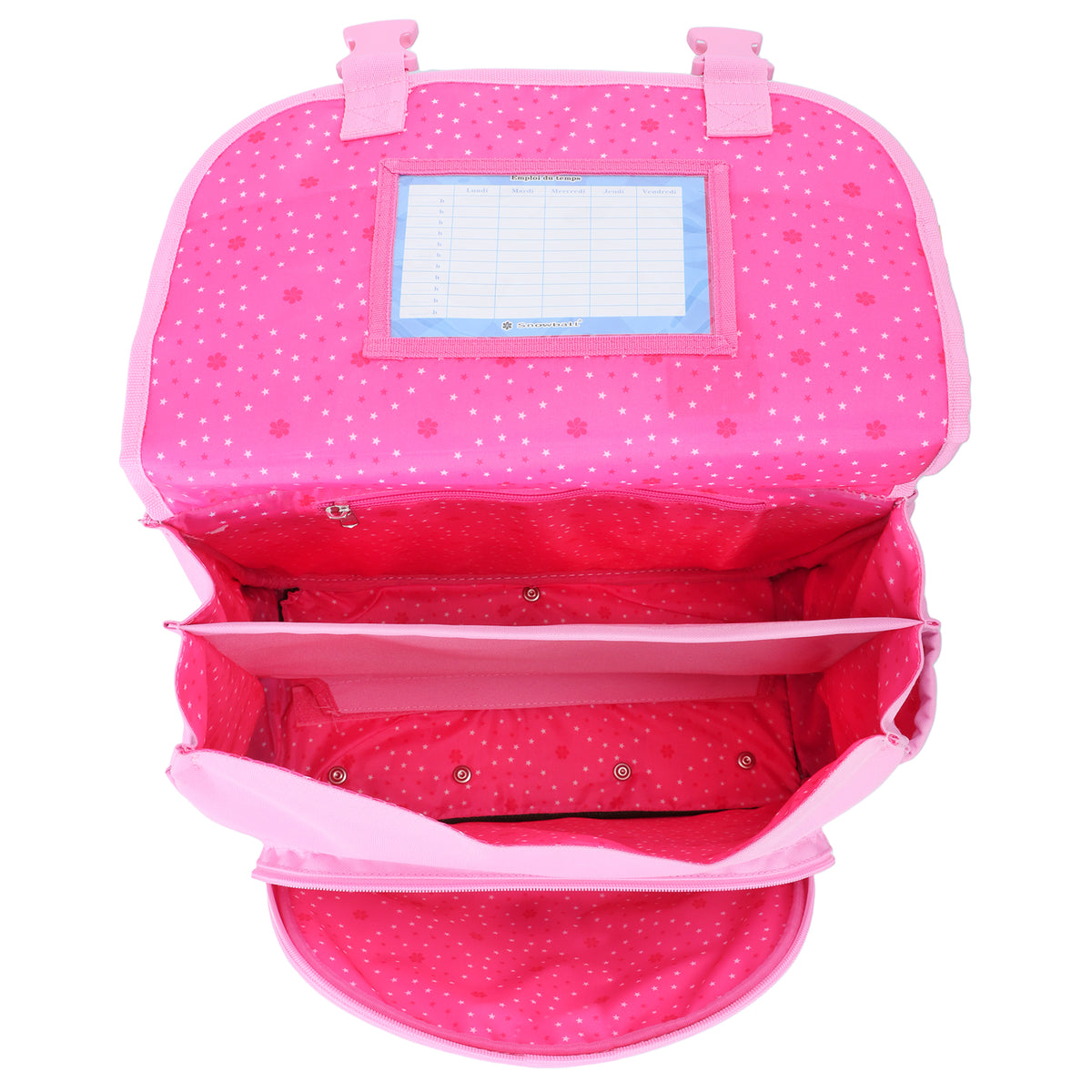 Cartable rose à roulettes avec motif licorne pour fille CE1 CE2.