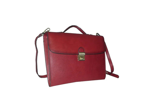 cartable en cuir femme rouge katana
