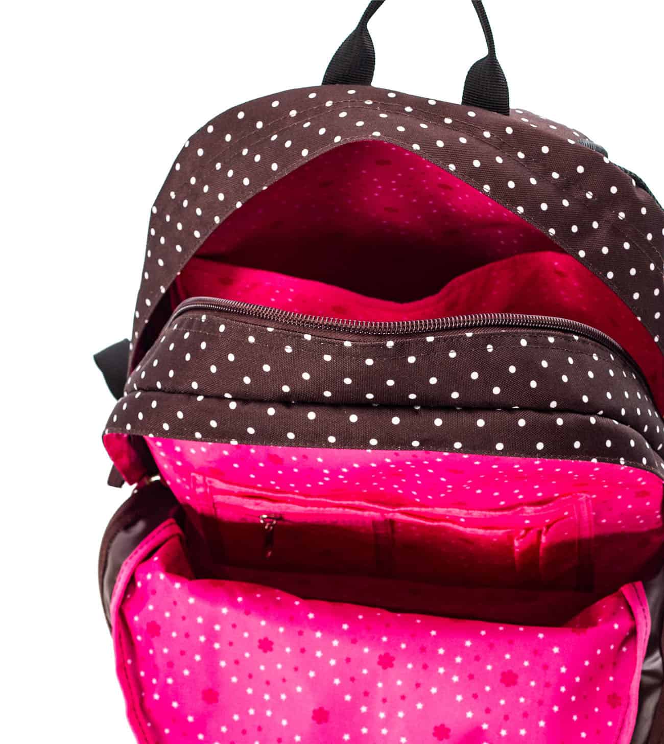 sac à dos à pois snowball marron