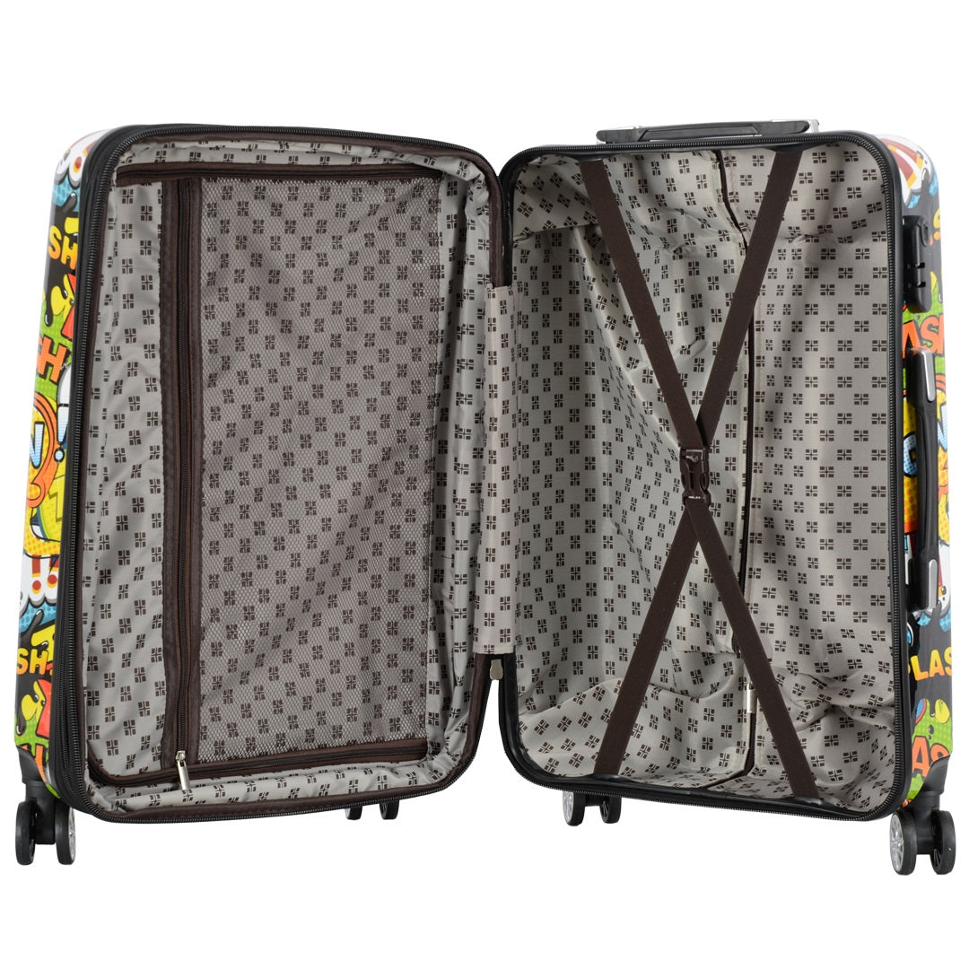 valise rigide 77cm pas cher en polycarbonate pop art