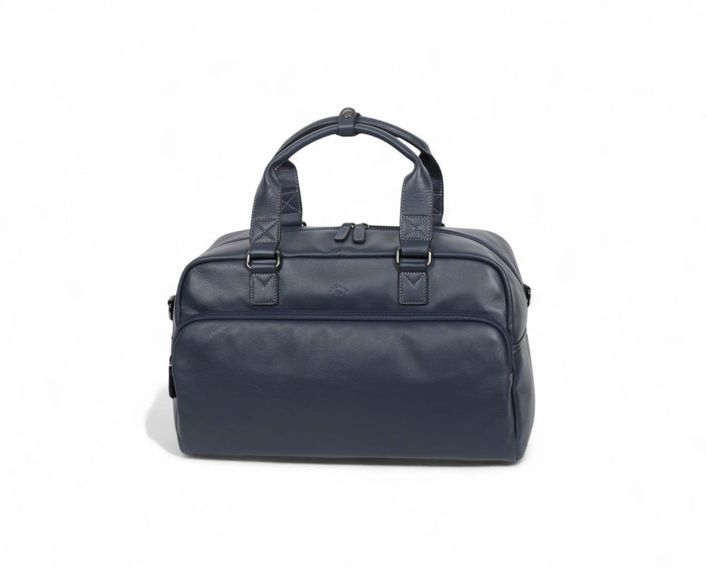 Sac de voyage en cuir de vachette sauvage Katana 81639 bleu