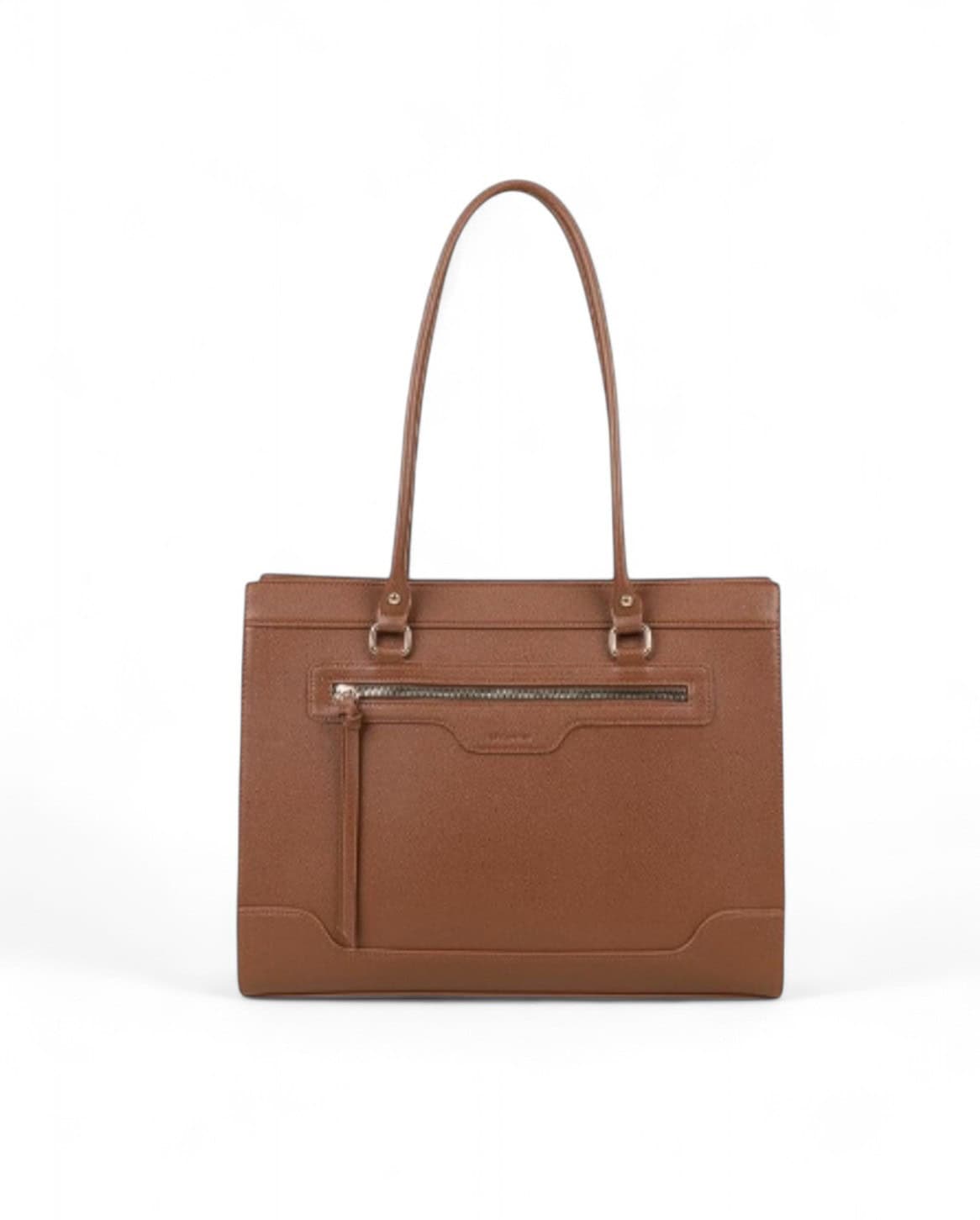 Sac à main cabas format A4 pour femme gallantry marron- vu de profil