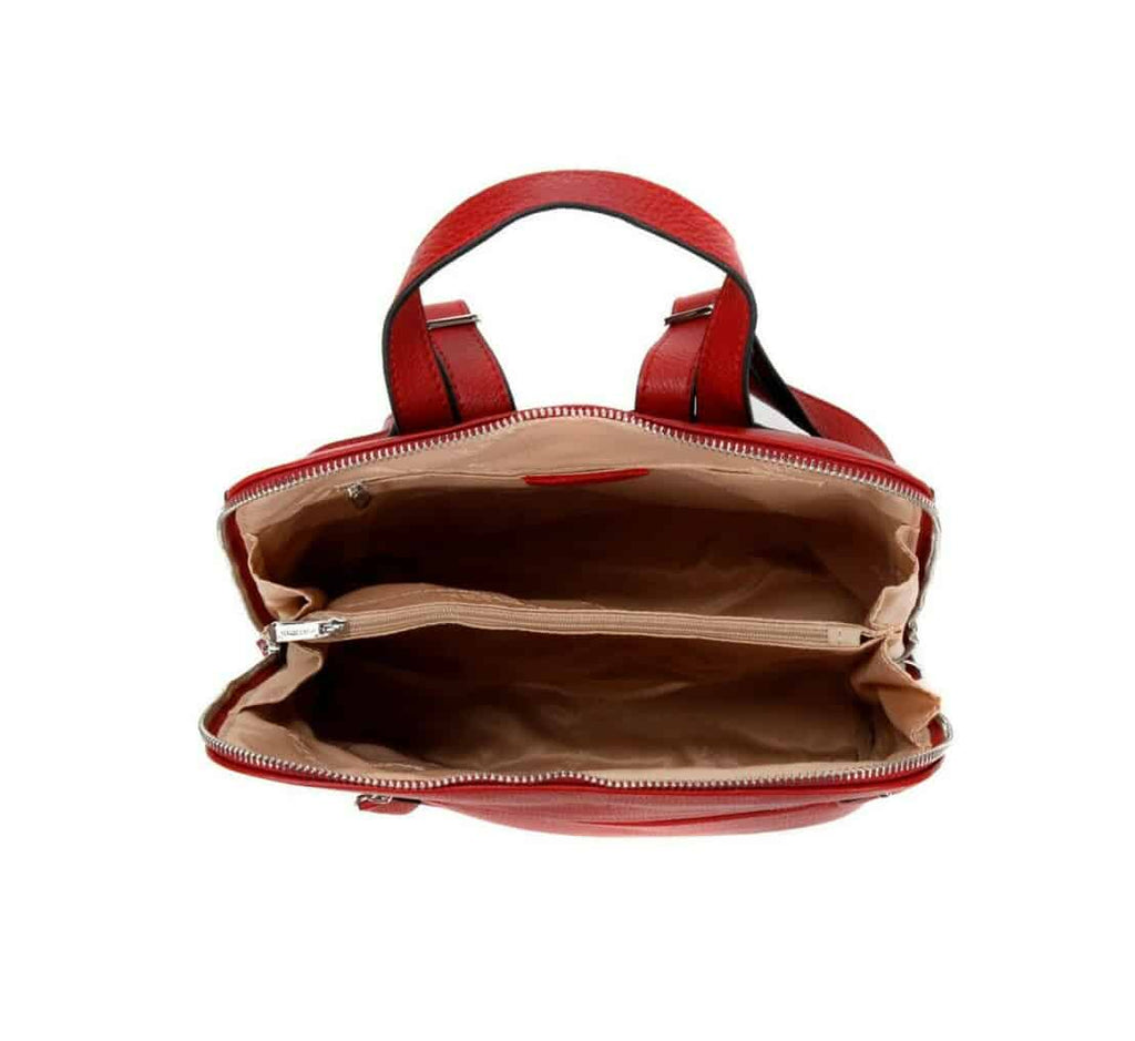 sac à dos cuir rouge femme katana 89807rg
