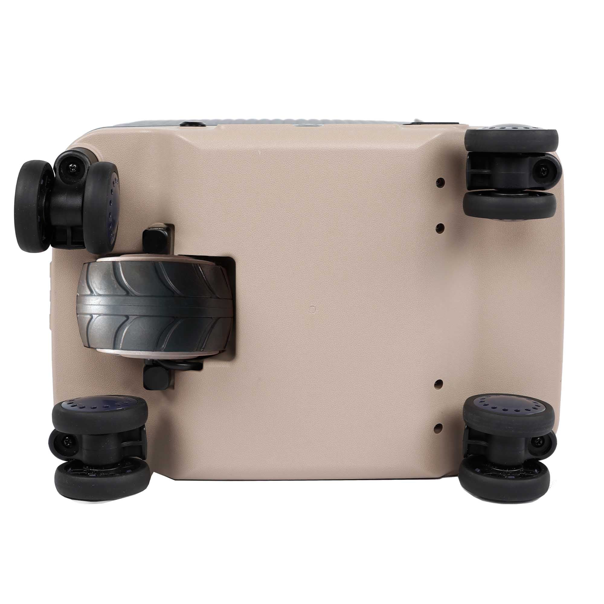 Valise cabine avec trottinette électrique intégrée, 55 cm, couleur Snowball, pratique et innovante.
