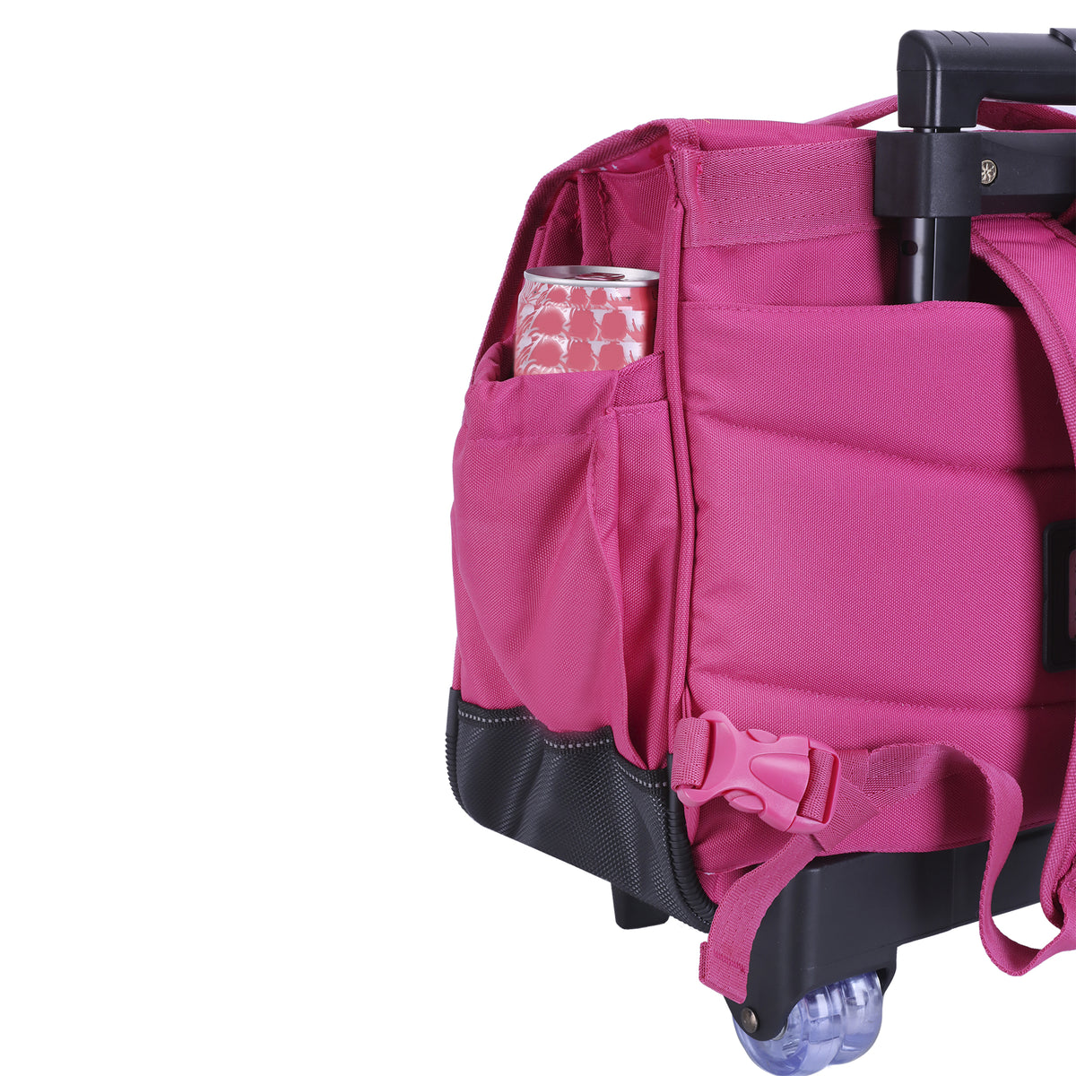 Cartable rose cerises à roulettes pour fille CE1 CE2.