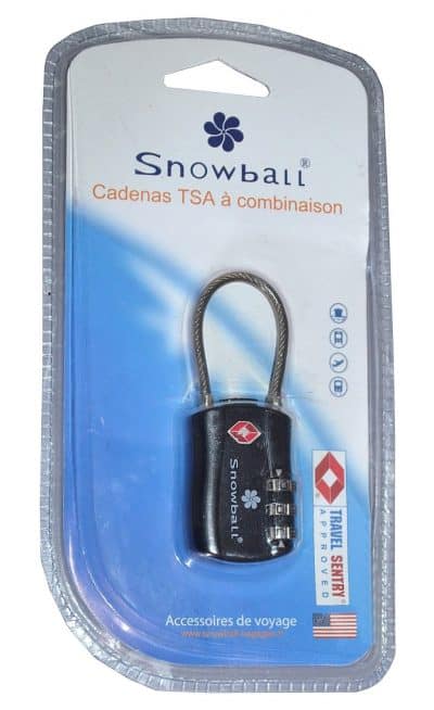 Cadenas de sécurité Antivol à code TSA ultra résistant Snowball