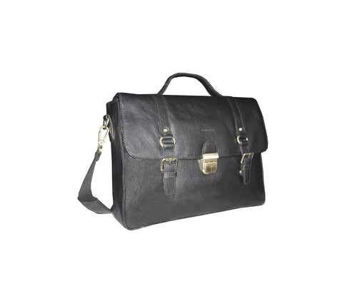 cartable en cuir katana noir pas cher