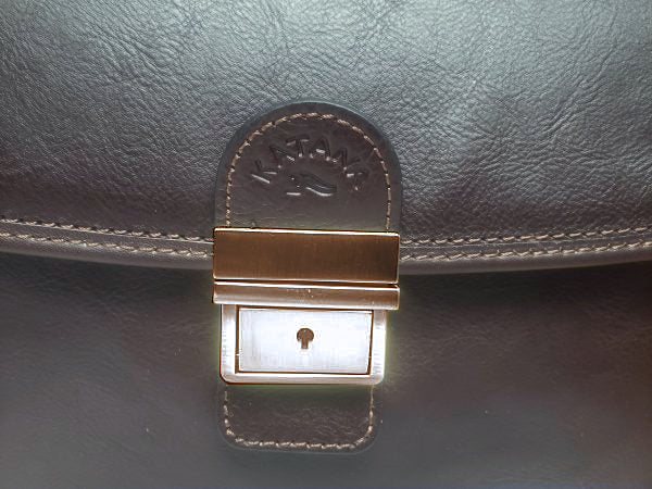 Cartable en cuir 2 soufflets
