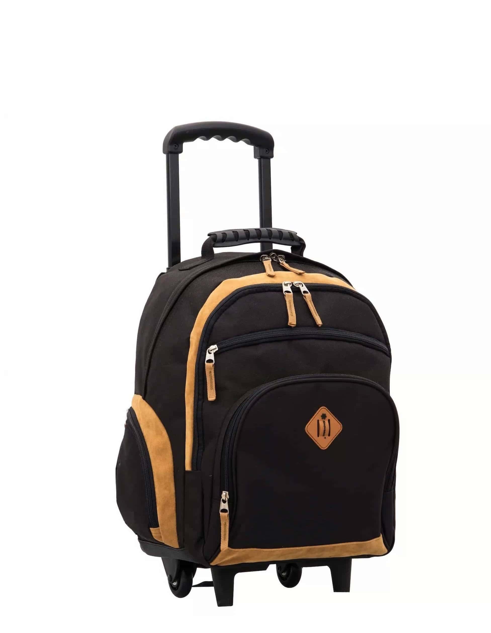 sac à dos à roulettes scolaire noir CE2 CM1 CM2 Snowball