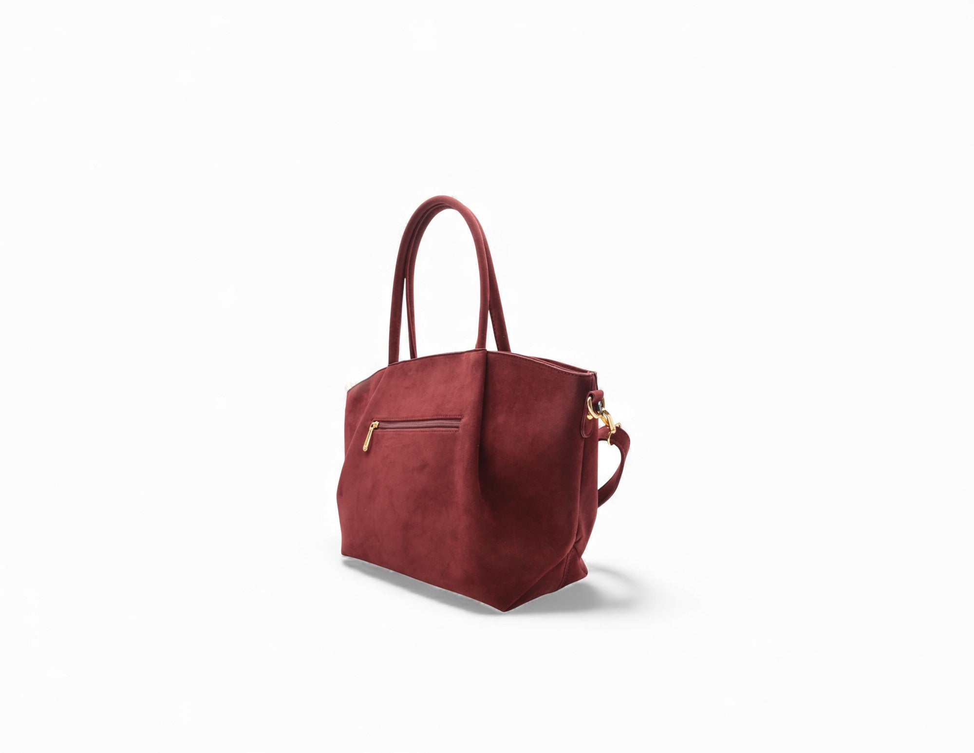 Sac à main en cuir rouge with poches zippées et poignées élégantes.