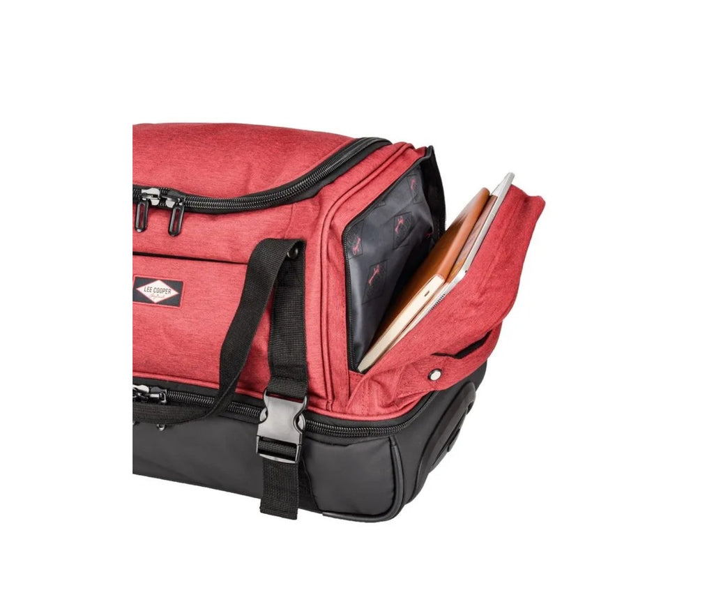 sac de voyage à roulettes lee cooper rouge pas cher