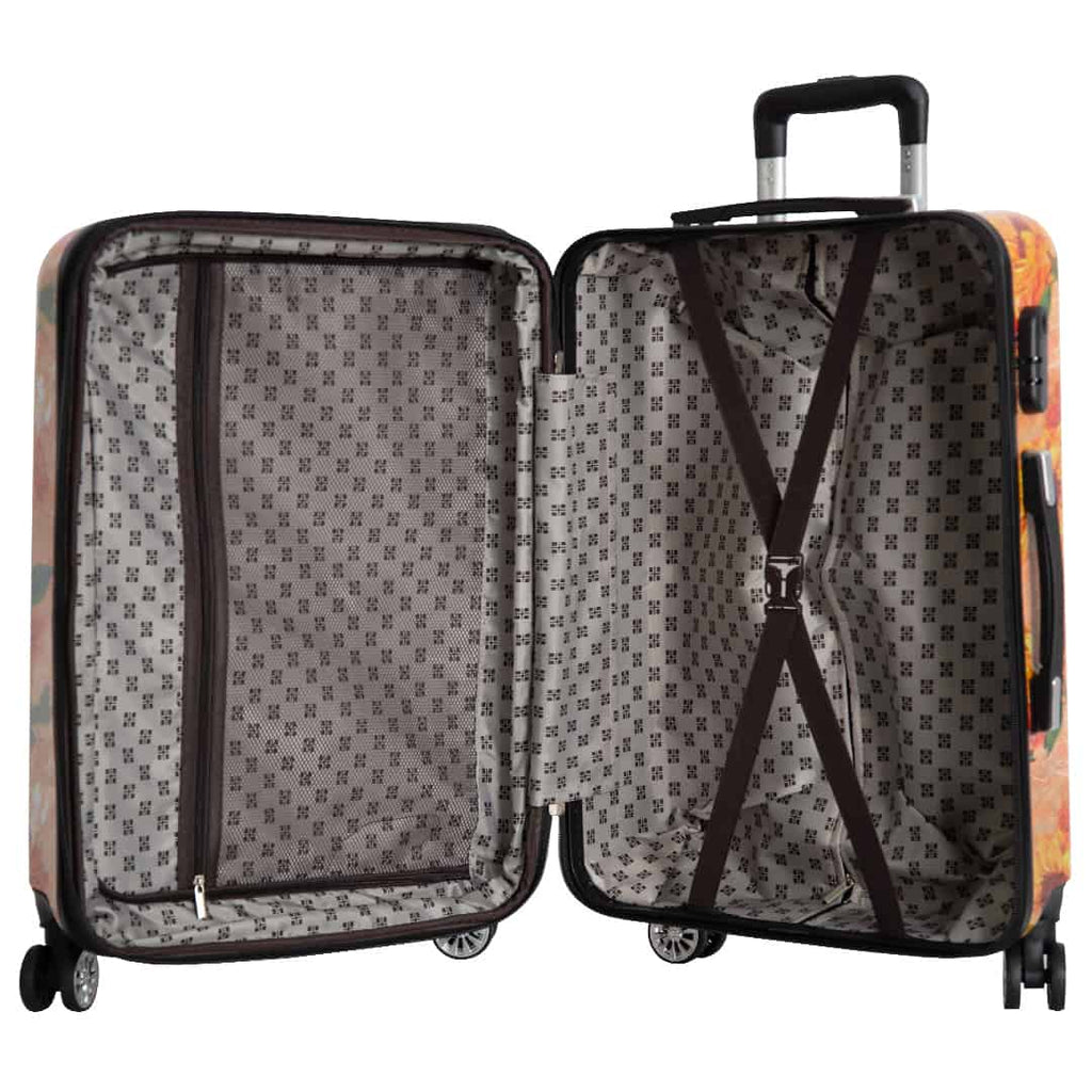 valise 65 cm polycarbonate extensible pas cher fleurs