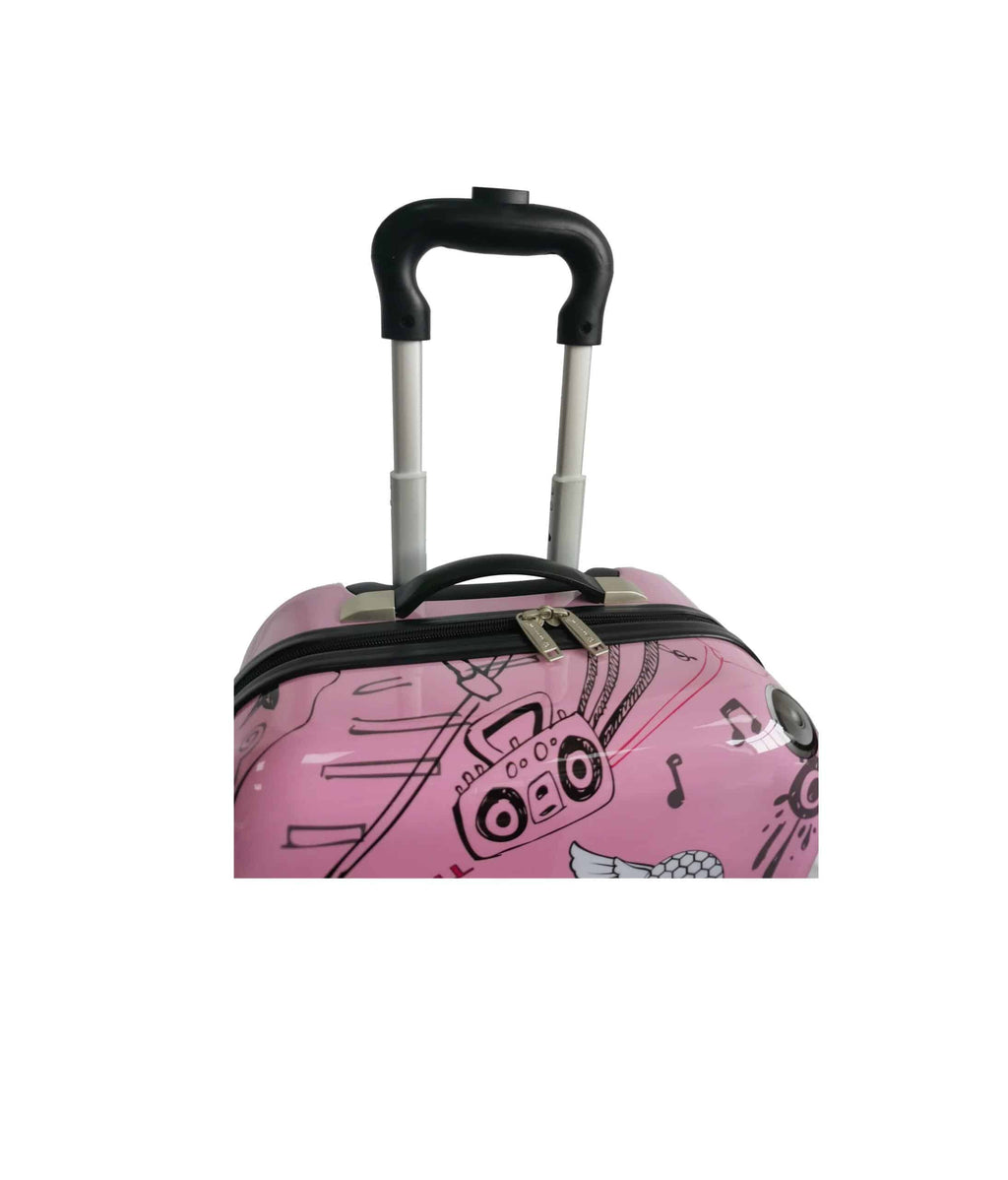 Valise enfant format low cost rose "Musik"