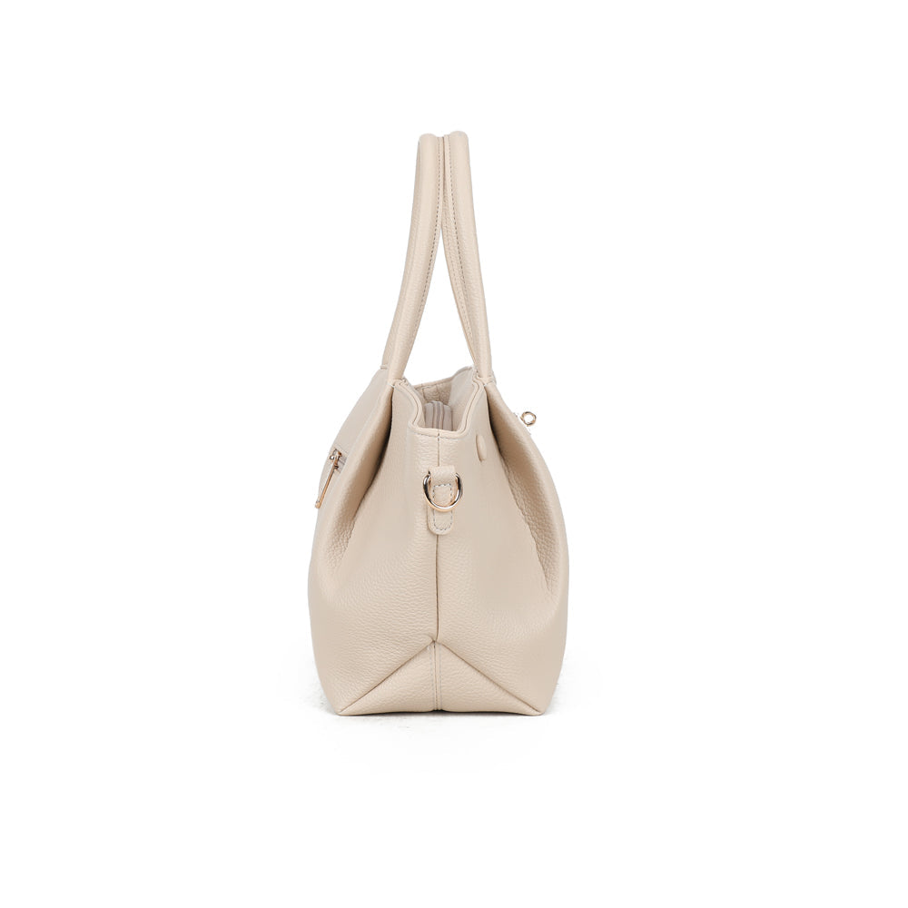 Sac à main femme Nina en cuir beige, tendance et pratique par Gallantry.