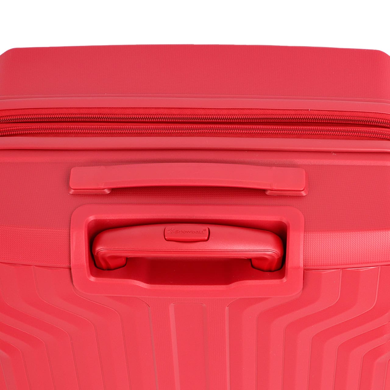alt="Valise rigide 75 cm rouge Snowball modèle Malaga 49503 en polypropylène vue poignee rentree
