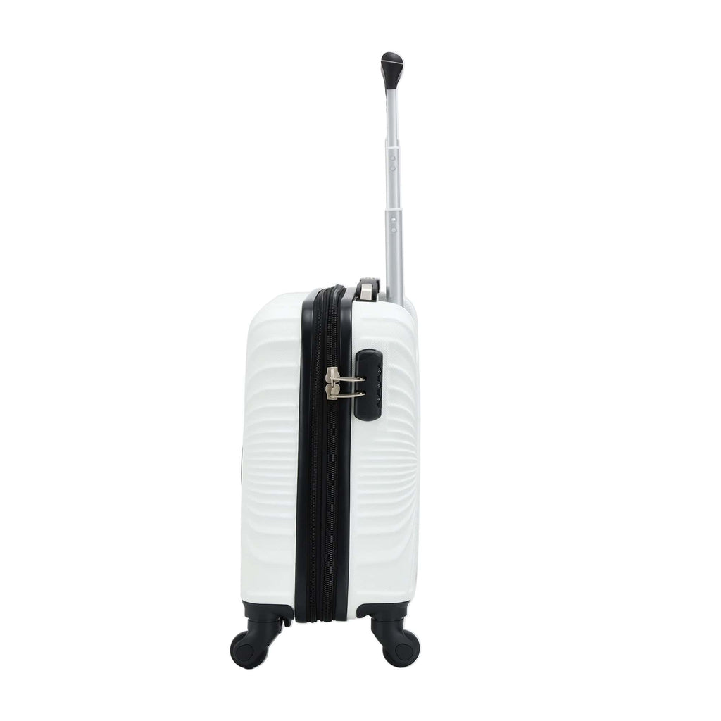 valise cabine sous siege easyjet 45x33x20 cm blanc- vue de profil serrure