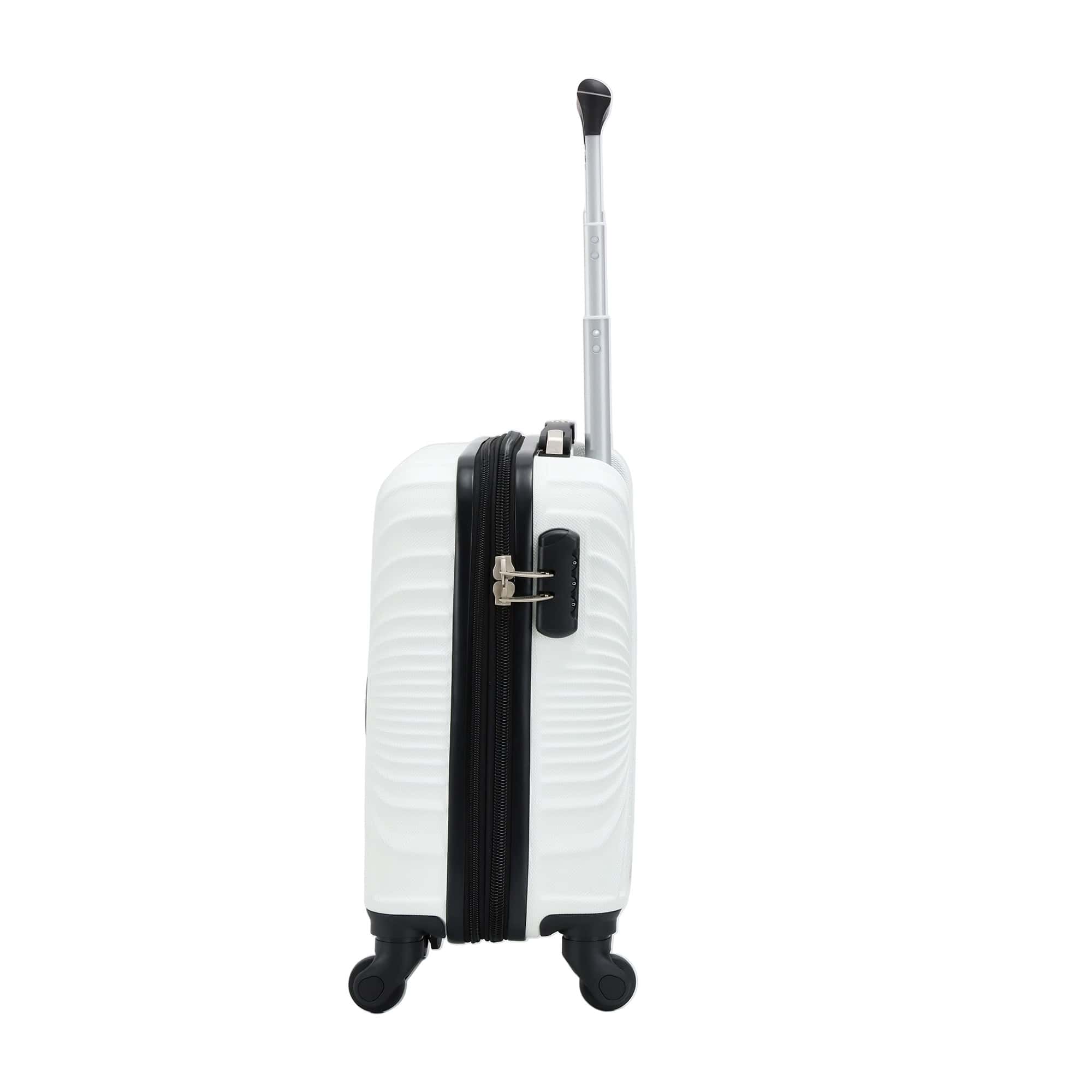 valise cabine sous siege easyjet 45x33x20 cm blanc- vue de profil serrure
