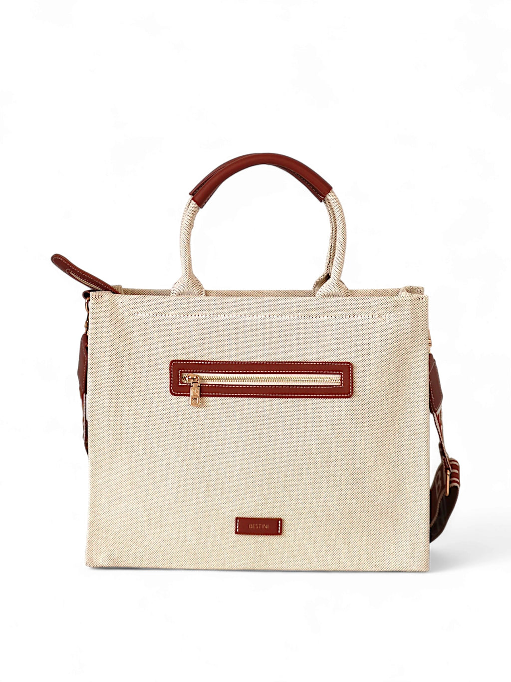 sac cabas en coton beige bestini A