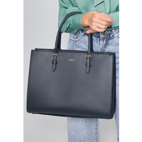 grand sac cabas format A4 bleu marine Flora and Co