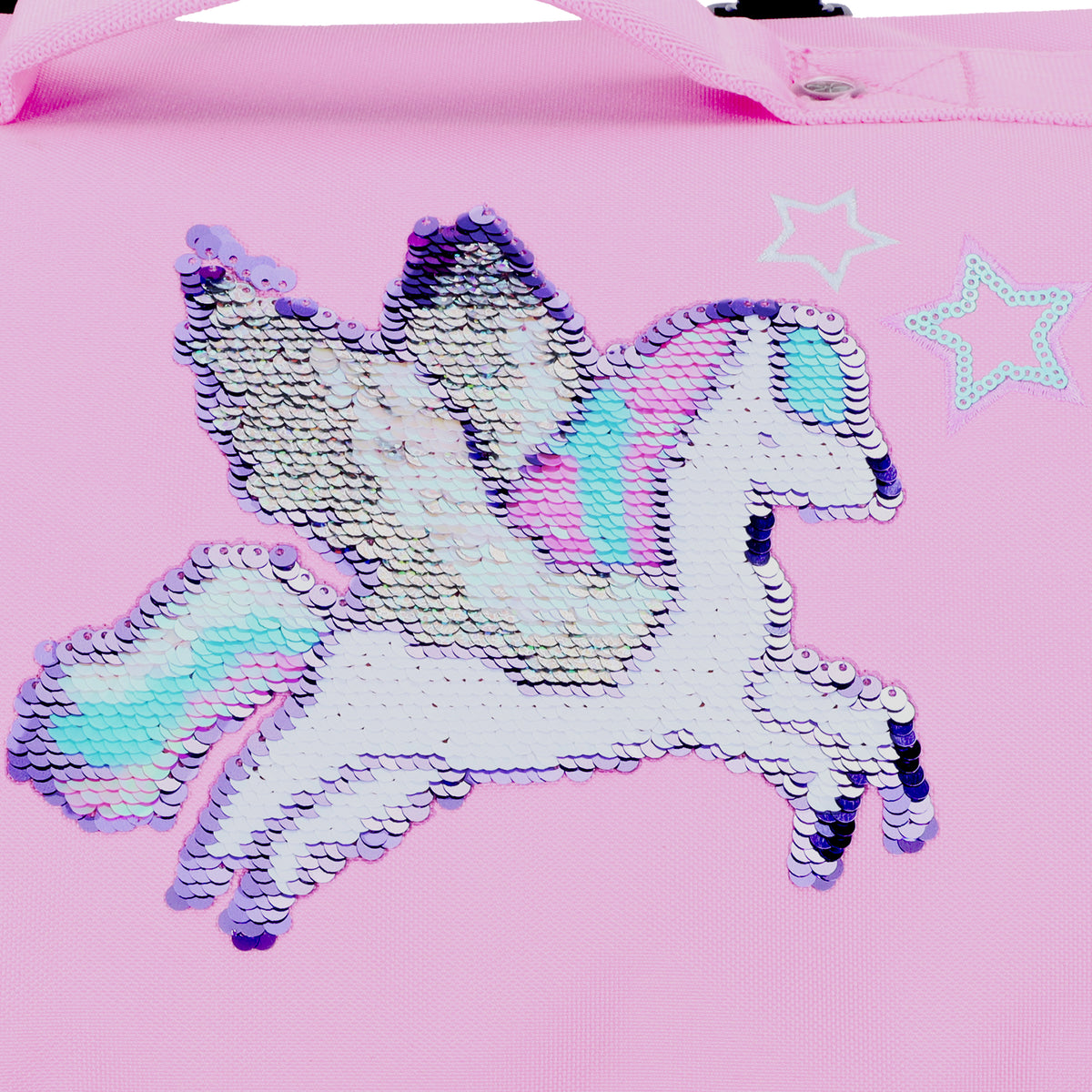Sac à dos rose avec licorne en sequins, pour fille CE1 CE2.