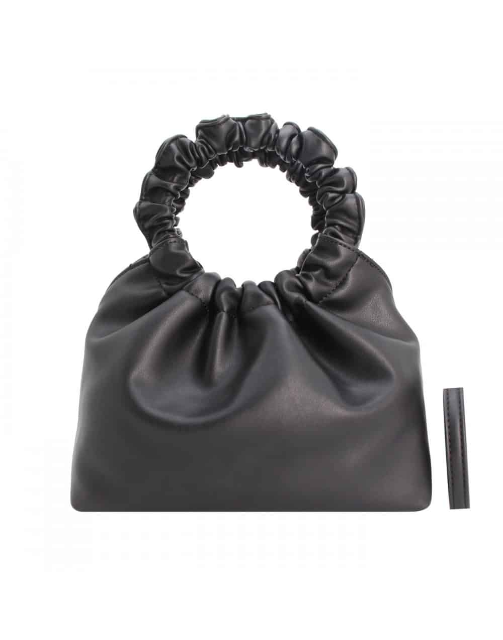 Petit Sac à main à poignée froncée noir