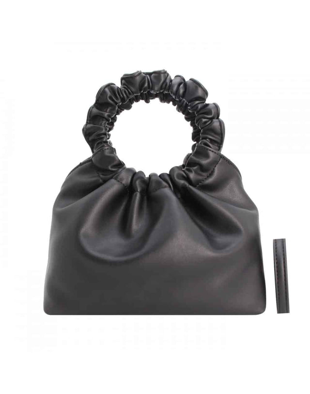 Petit Sac à main à poignée froncée noir