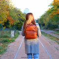 sac à dos en cuir ordinateur portable katana marron