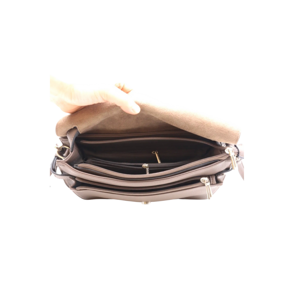 sac à main cartable pour femme taupe 3