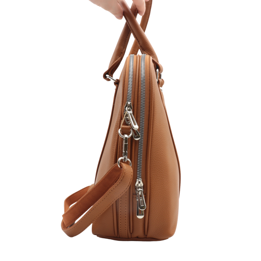 sac à main format A4 pour ordinateur portable camel