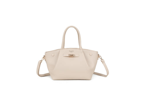 Sac à main femme Nina en cuir blanc, élégant et pratique.
