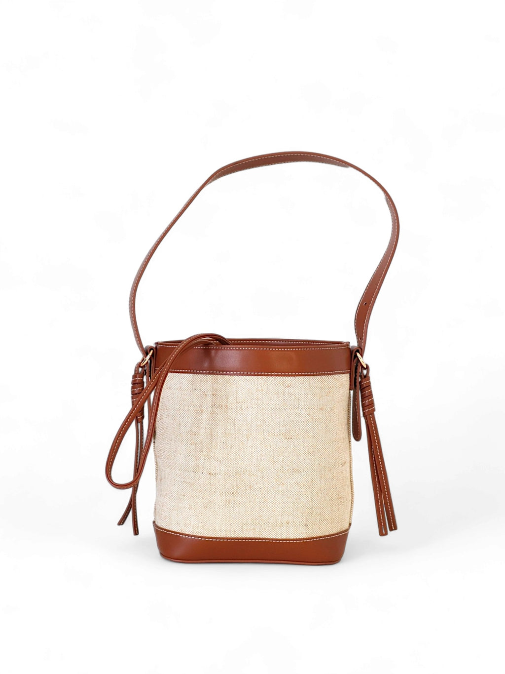 sac seau pour femme en lin beige