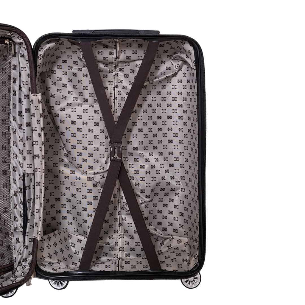 Valise cabine rigide 55 cm à roulettes Papillons & Fleurs- sangles