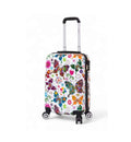 Valise cabine rigide 55 cm à roulettes Papillons & Fleurs face