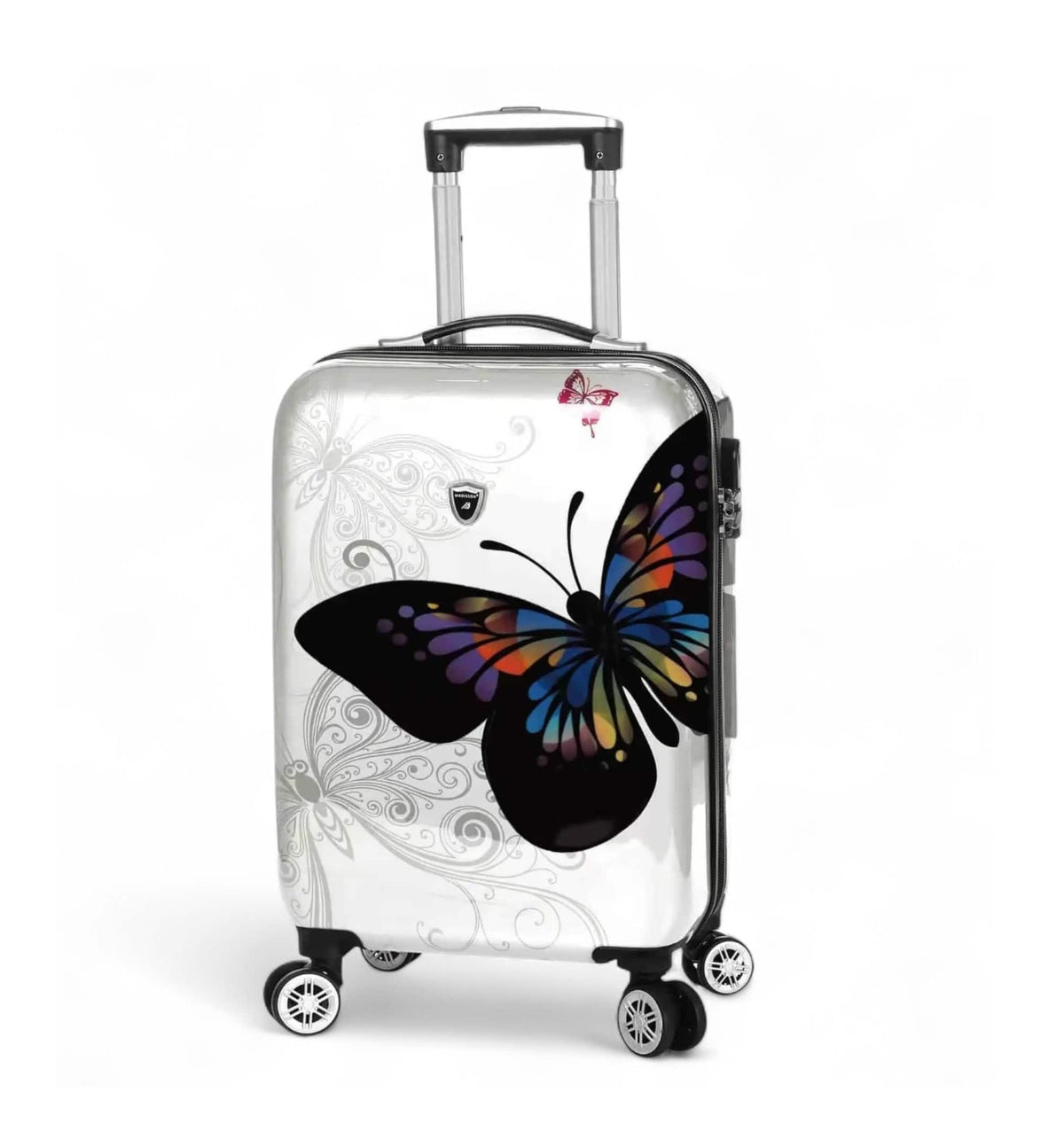 valise cabine 55 cm blanc papillon
