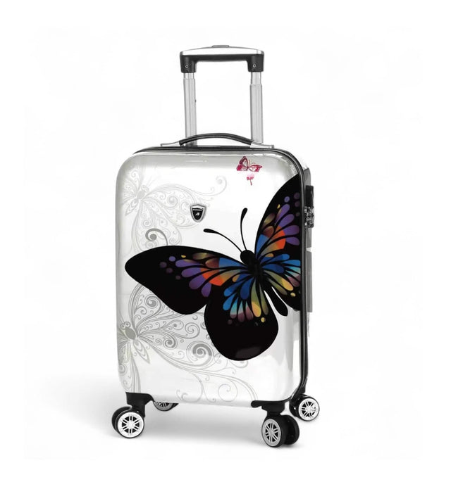 valise cabine 55 cm blanc papillon