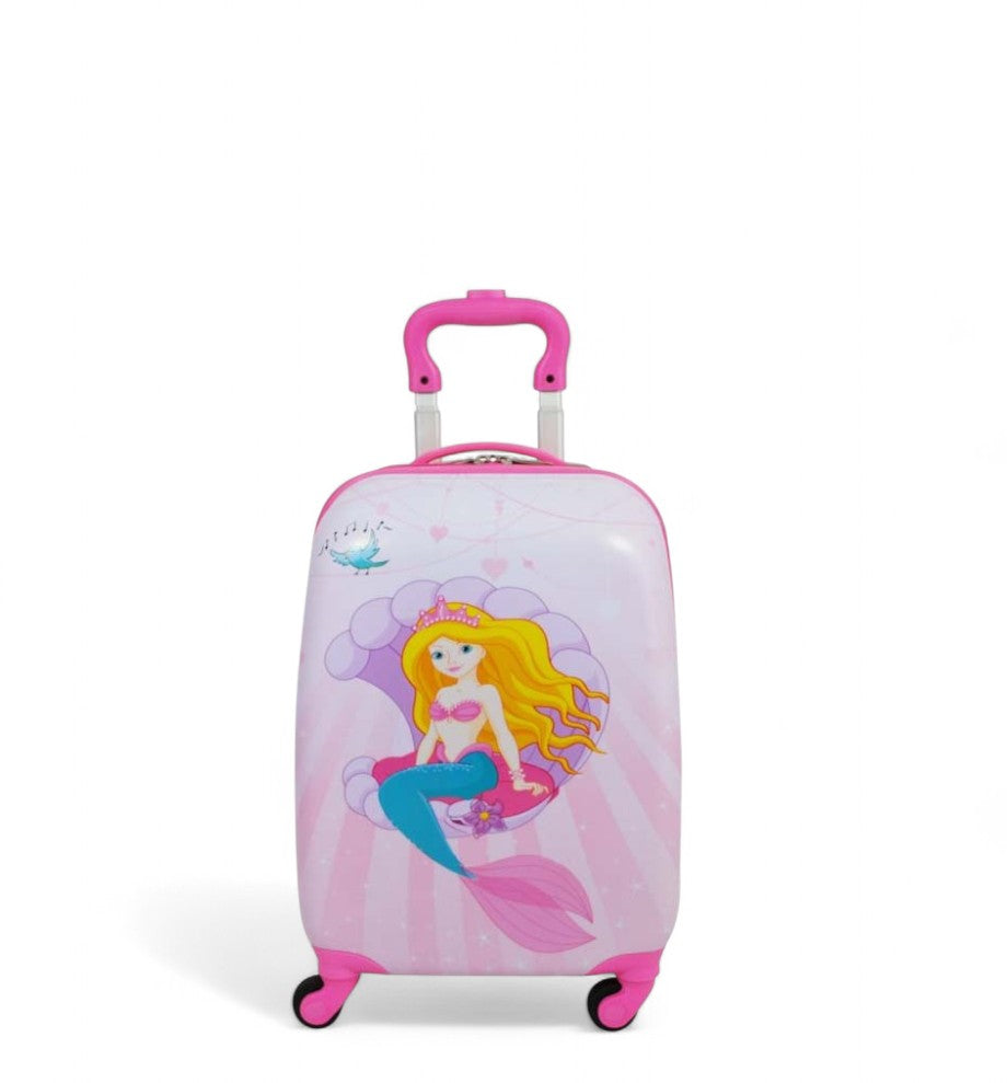 Valise cabine pour fille rose Sirène