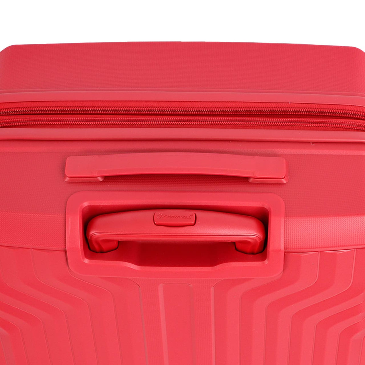 alt="Valise rigide 75 cm rouge Snowball modèle Malaga 49503 en polypropylène vue poignee rentree